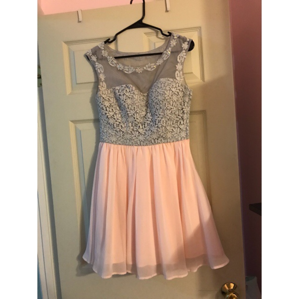 Pink and gray homecoming dress, size 7